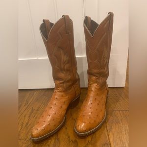 Ostrich skin boots